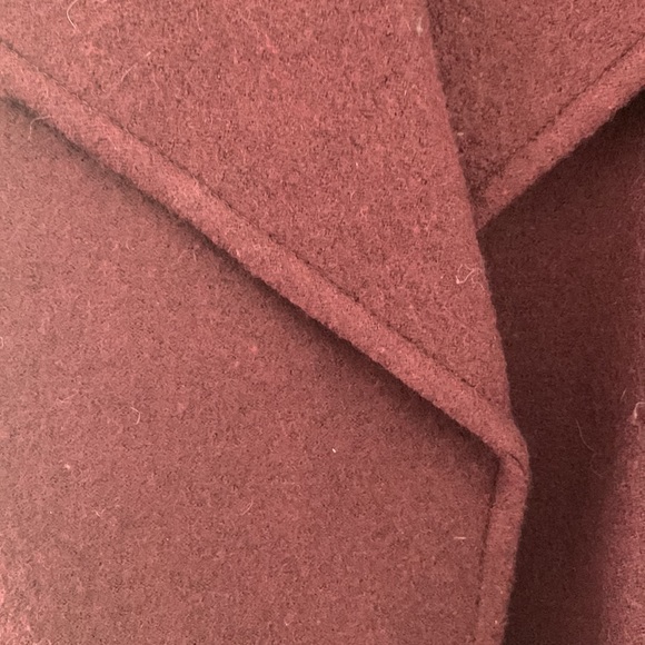 Marciano (Guess) Women’s oversized maroon wool blend tie-waist coat in XS - Picture 7 of 8